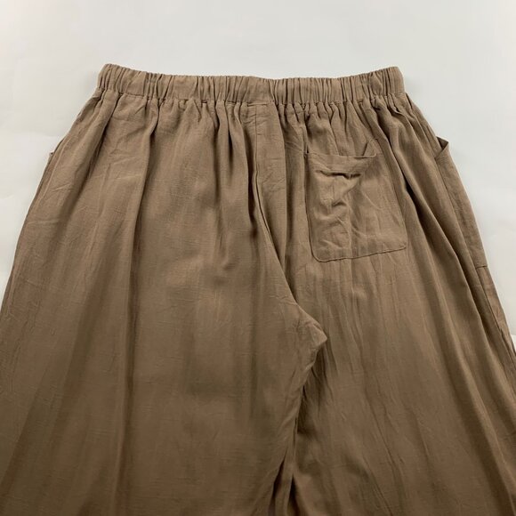 Tarse Brown Linen Blend Relaxed Leg Lounge Pant 2XL - Picture 6 of 6